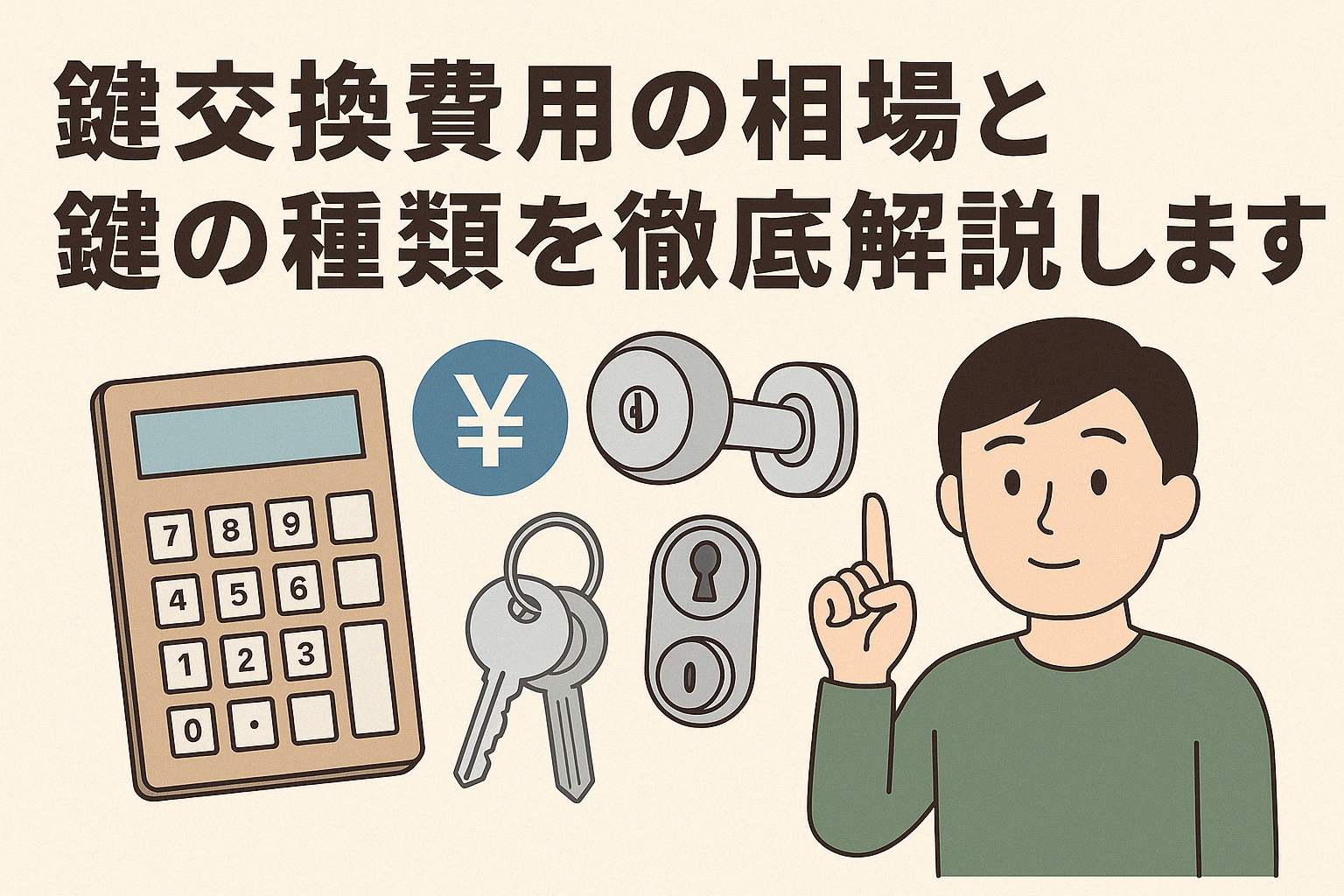鍵交換費用の相場と鍵の種類