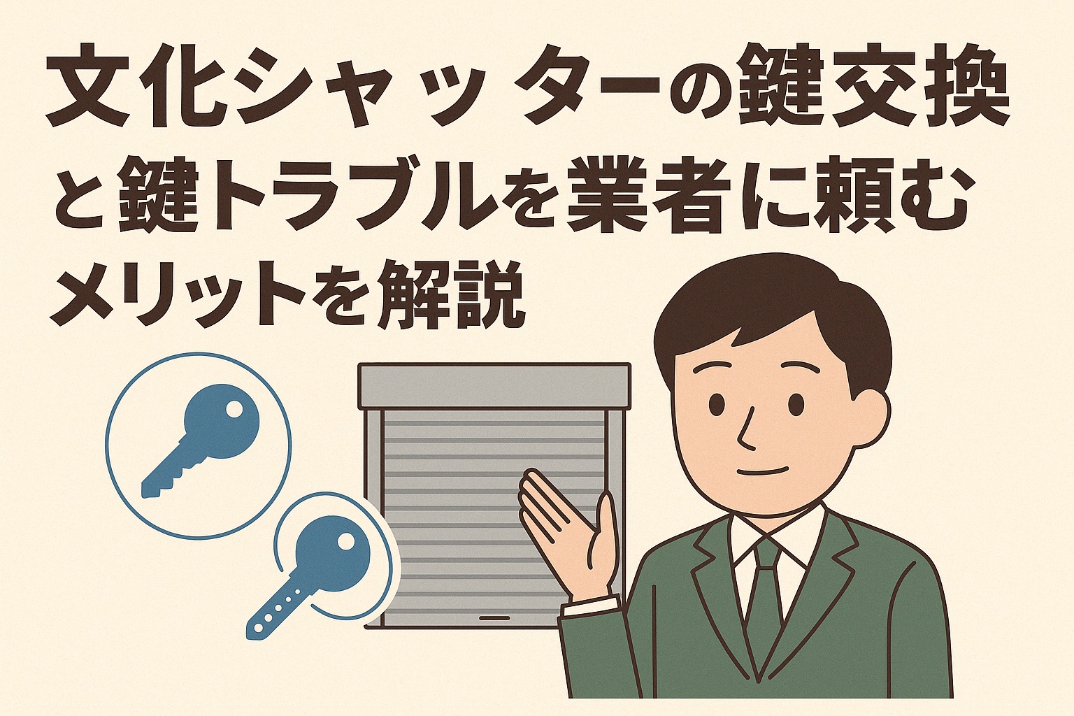 文化シャッターの鍵交換