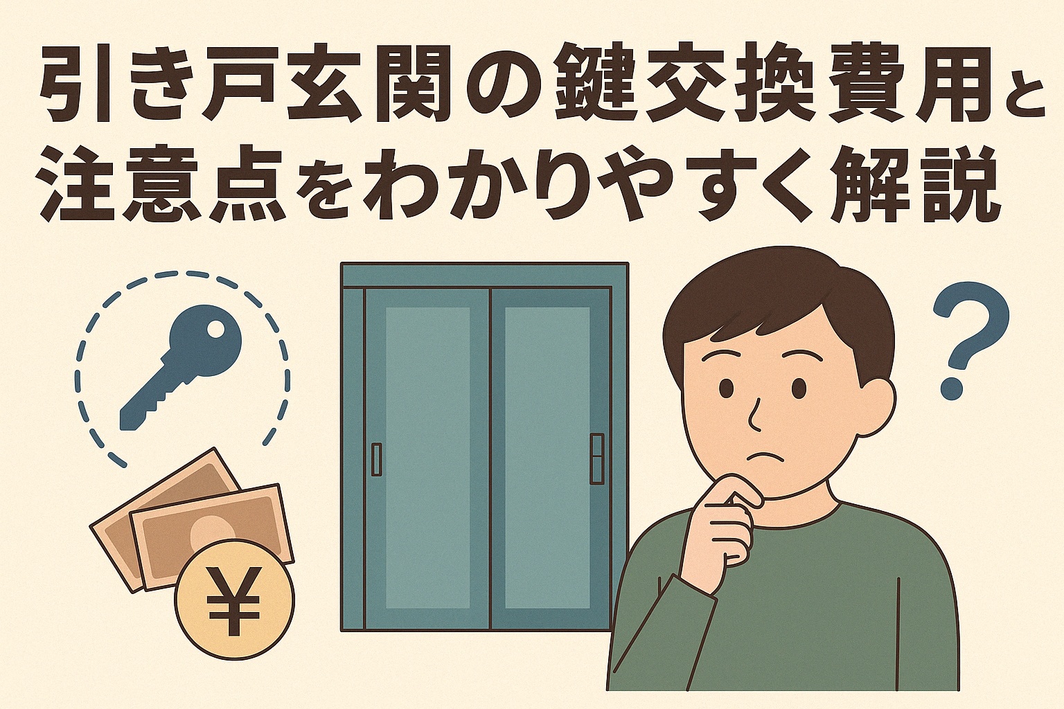 引き戸玄関の鍵交換費用