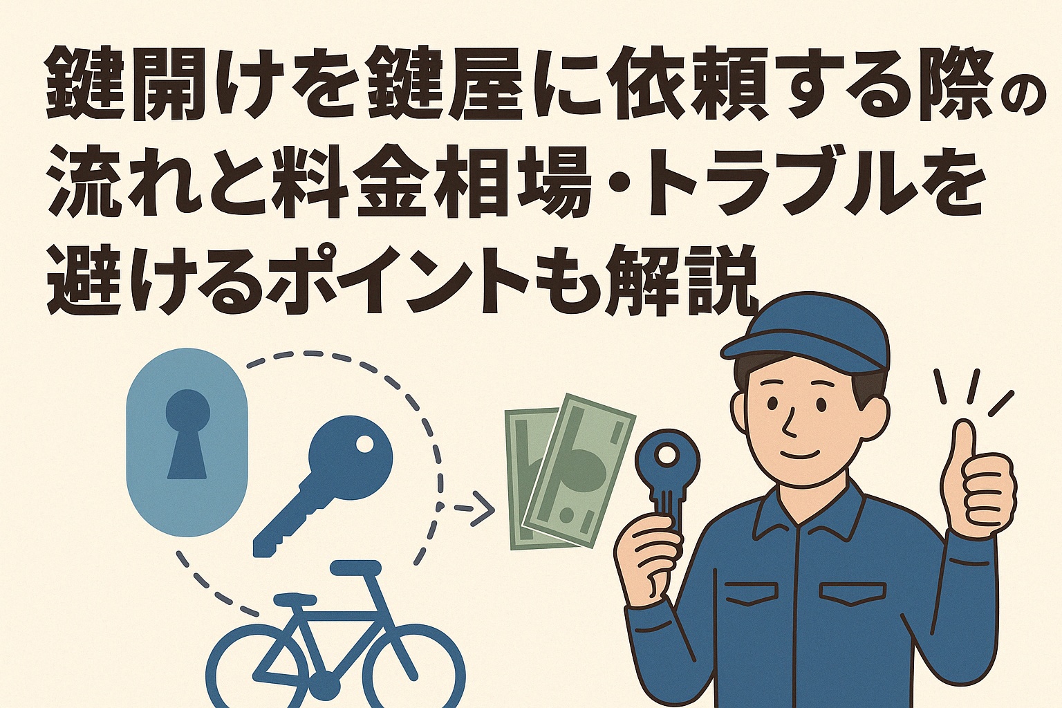 鍵開けを鍵屋に依頼する際の流れと料金相場